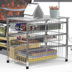 Simple Houseware Stackable 3 Tier Sliding Basket Organizer Drawer - Image 5
