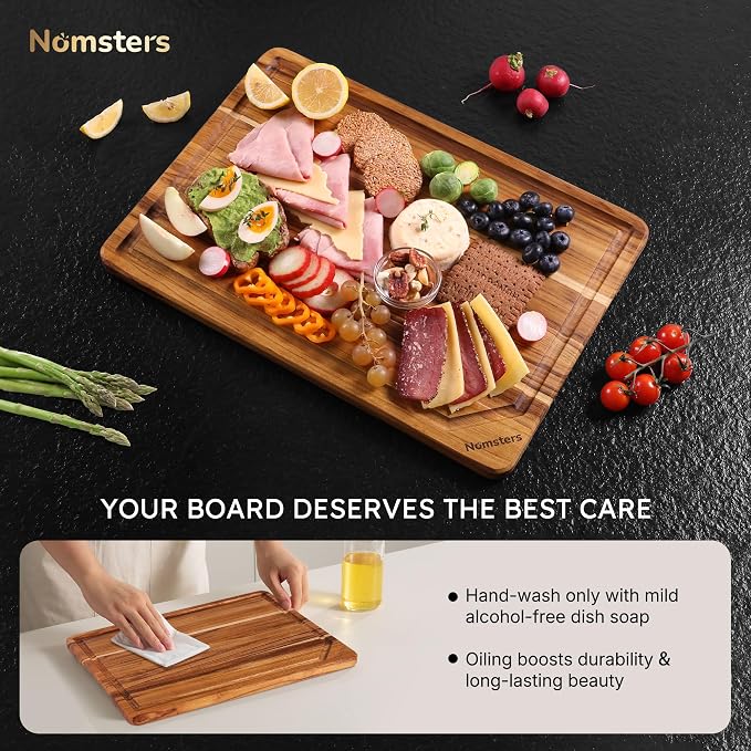 4 Pack Teak Wood Cutting Board Set - Image 8