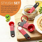Spring Chef Red Magnetic Measuring Cups and Spoons Set of 9, Stackable Plastic - Image 6