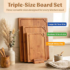 EDELHAUS Carbonized Bamboo Cutting Boards – Cutting Board Set of 3 Heat Treated - Image 2