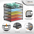 Letter Tray Paper Organizer 5-Tier Desk Organizer File Organizer Paper Holder - Image 3