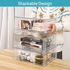 Vtopmart 2 Pack Large Stackable Storage Drawers, Easily Assemble Clear Acrylic - Image 2