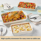 Pyrex 3-Piece Ceramic Bakeware Set, Nonstick Casserole Dish - Image 6