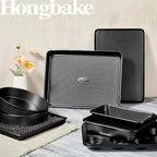 HONGBAKE 9-Piece Baking Pans Set Nonstick, Stackable Non Toxic Bakeware Sets - Image 2