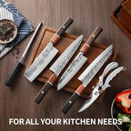 Japan Knife Set, High Carbon Steel Japan Nakiri Santoku Knife Set, Hand Forged - Image 4