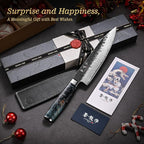 Japanese Chef Knife 8'', Hand Forged 67-Layer Damascus VG10 Core Kitchen Knife - Image 2
