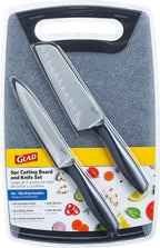 Glad Knife Set with Cutting Board, 5 Pieces | Sharp Santoku and Utility Knives - Image 8