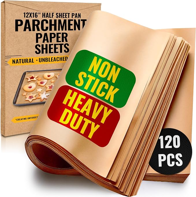 Parchment Paper Sheets for Baking, 12x16 In 120 Pcs by Baker's Signature | by BakersSignature