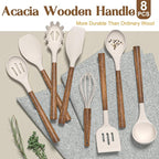 Silicone Cooking Utensil Set, Umite Chef 8-Piece Kitchen Utensils Set - Image 5