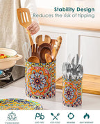 vancasso SIMI Utensil Holder, 7.3"+5.5" Porcelain Kitchen Utensil Holder - Image 3