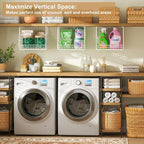 3 Pack Screw Mount Under The Wooden Shelf Laundry Room Organizer: Foldable Wire - Image 5