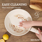 BECIGAR 8pcs Ceramic Pots and Pans Set, Non Stick Cookware Set, Detachable - Image 8