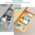 Manalete Drawer Organizers Set of 12, 4 Sizes Clear Plastic Drawer Organizers - Image 3