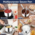 LIANYU 1 Quart Stainless Steel Saucepan, Small Sauce Pan - Image 6