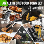 Anaeat Non-Stick Silicone Locking Tong Set of 3 - Image 7