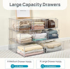 Vtopmart 2 Pack 18QT Clear Stackable Storage Drawers, Easily Assemble Closet - Image 9
