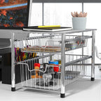 Simple Houseware Stackable 2 Tier Sliding Basket Organizer Drawer - Image 2