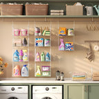 4-Tier Hanging Laundry Room Organizer: Foldable Wire Shelf Basket - Image 5