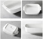 MALACASA Casserole Dishes for Oven, Ceramic Baking Dishes Set of 3, Rectangular - Image 8