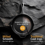 Utopia Kitchen Premium Cast Iron Skillets 12 Inch, Chef's Pan, Pre-Seasoned - Image 5