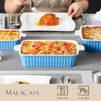MALACASA Casserole Dishes for Oven, Porcelain Baking Dishes, Ceramic Bakeware - Image 4