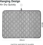 Subekyu 2 Pack Dish Drying Mat, 24*18 inch Ultra Absorbent Microfiber Dishes - Image 2