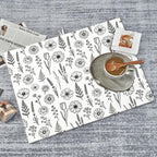 Black and White Floral Aesthetics Dish Drying Mat, - Image 5