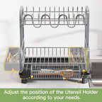 romision 2 Tier Compact Stainless Steel Dish Drainers Drying Rack - Image 6
