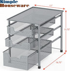 Simple Houseware Stackable 3 Tier Sliding Basket Organizer Drawer - Image 3
