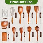 Teak Wooden Utensil Set 10 Piece, Kitchen Cooking Utensils - Image 8