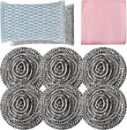6pcs Stainless Steel Scrubber 2pcs Heavy Duty Scrub Sponges 1pcs Dish Clean by Docduet