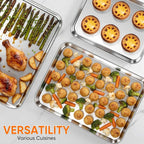LIANYU Baking Sheet Pans Set of 3, Stainless Steel Cookie Sheets - Image 6