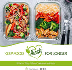 PrepNaturals 8 Pack 36 Oz Glass Meal Prep Containers - Image 7