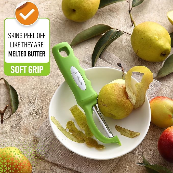 Spring Chef Premium Swivel Vegetable Peeler, Soft Grip Handle and Ultra Sharp - Image 4