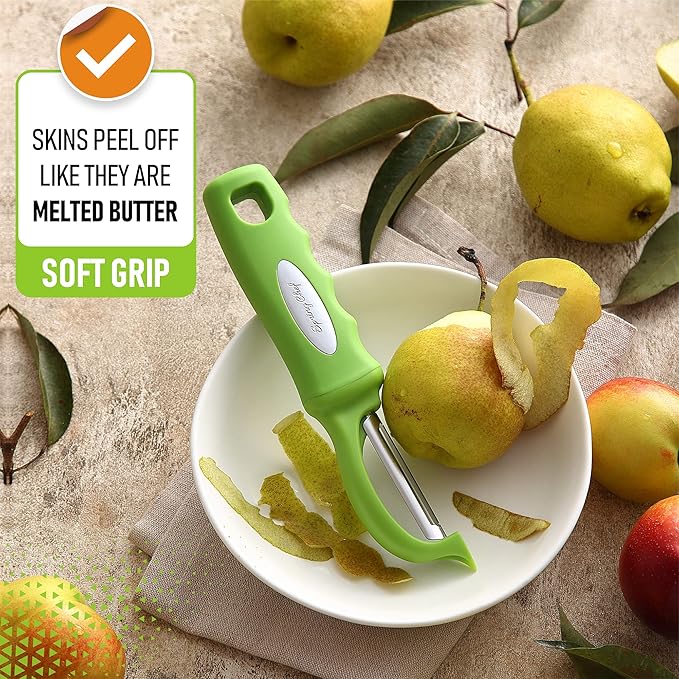 Spring Chef Premium Green Swivel Vegetable Peeler Set of 2, Stainless Steel - Image 4