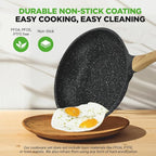 NutriChef 22-Piece Black Marble Non-Stick Cookware and Bakeware Set - Image 3