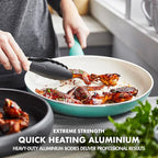 GreenPan Rio Healthy Ceramic Nonstick 16 Piece Cookware Pots and Pans Set - Image 5