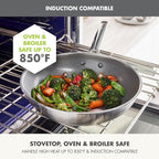 GreenPan Hybrid 11” Nonstick Stainless Steel Wok Pan, APEX Tri-Ply Thermobond - Image 6