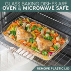 COOK WITH COLOR 8-Piece Deep Glass Baking Dish Set with Plastic Lids – - Image 6