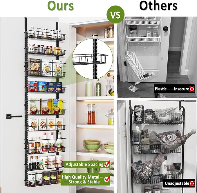 Churboro Over the Door Pantry Organizer Rack - Image 4