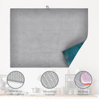 Teal Grey Abstract Art Dish Drying Mat, Drying Rack Pad Countertop Dishes Ultra - Image 4