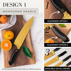 Personalized Black and Gold Knife Set - Image 3