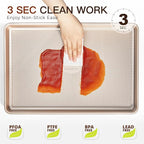 HONGBAKE 3 Pack Gold Nonstick Baking Sheet Pan Set - Image 7