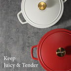 CAROTE 5QT Enameled Cast Iron Dutch Oven Pot - Image 7