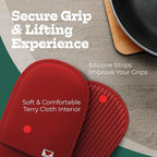 Red Double Oven Mitt Kitchen Protection - Image 3
