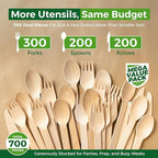 700 PCS Wooden Cutlery Set - Image 2