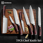 KEEMAKE Kitchen Knife Set, Ultra Sharp Chef Knife Set 7-Piece, High Carbon - Image 6