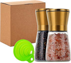 DAVIMADE Premium 2pk Gold Salt and Pepper Grinder Set, Manual Grinder - Image 7