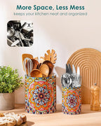 vancasso SIMI Utensil Holder, 7.3"+5.5" Porcelain Kitchen Utensil Holder - Image 6