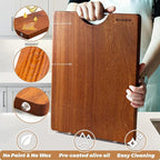 Brosisincorp Real Solid Sapele Cutting Board One Piece No Glue Non Toxic All - Image 3